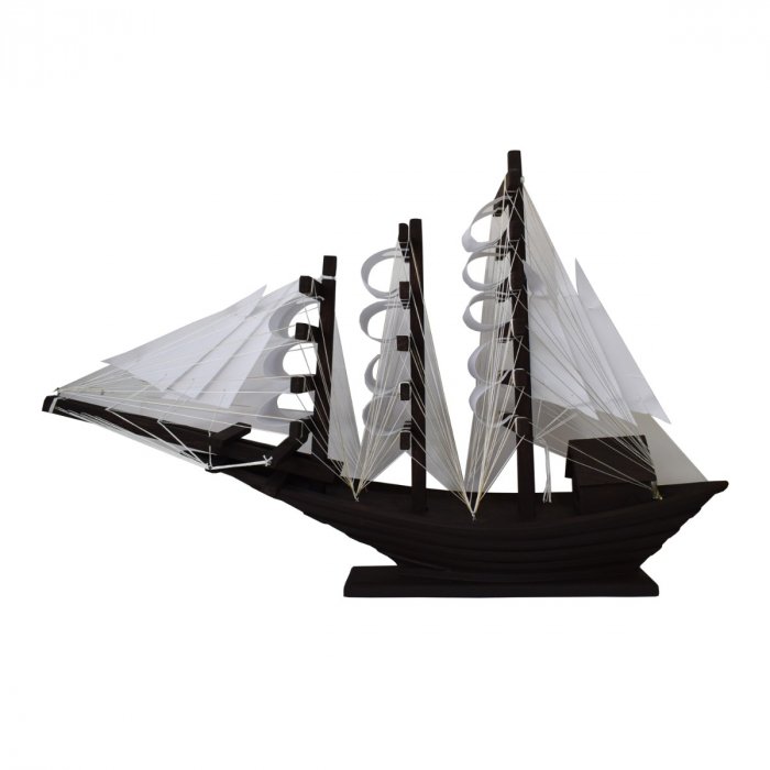 Buy Dark Brown Wooden Ship Decoration Piece 