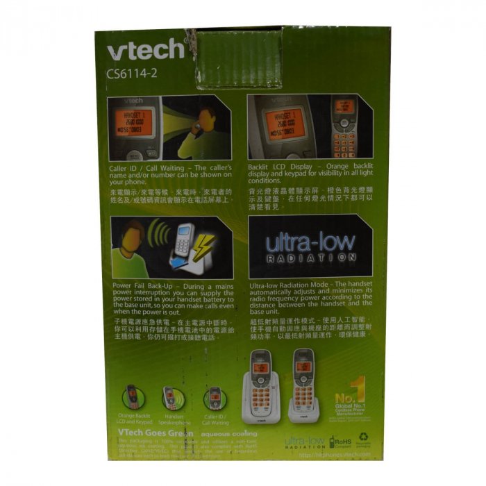 Vtech CS6114 Cordless Phone Caller ID WHITE Wall