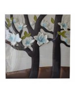 Flower on Tree Painting Sculpted Woods Texture 3D Foam Painting