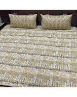 Printed Bedsheet Dull Gold - Single Bed With One Pillow Cover