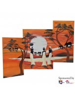 Buy Handmade 3Pcs Panels Canvas Oil Painting Set - cartco.pk