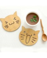 Buy 6 Pcs Cat Design Wooden Round Tea Cup Drinks Mug Coasters - Cartco.pk 
