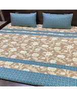 Buy Brown/Blue Floral single size Bed sheet Online| Cartco.pk 