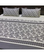 Elegant Floral Gray design single size bed sheet online | Cartco.pk 