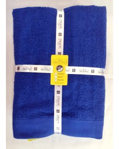 100% Cotton Dark Blue Luxury Thick Plain Border Towel Set 2 Pcs Of 27x54 Inches