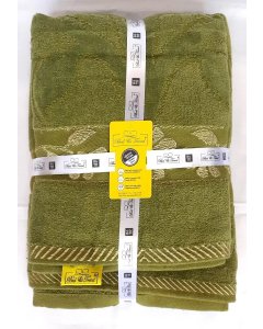 Buy Velvet Green Jacquard Bath Towel in Pakistan| Cartco.pk