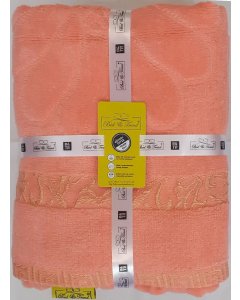 Peach Velvet Jacquard Towel Pack Of 2 - 24x44 Inches