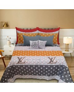 Buy Stylish orange/ grey bed sheet Set online | Cartco.pk