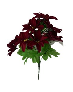 Buy Maroon/Green Artificial Flower Bush online | Cartco.pk 