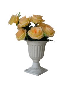 White/Yellow Artificial Flower With Plastic Vase Set | Cartco.pk 
