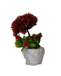 Buy Red/Green Bonsai Style Plastic Potted Flowers | Cartco.pk 