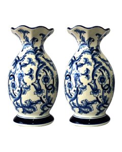 Buy Astonishing Floral Design blue Ceramic Vase |Cartco.pk 