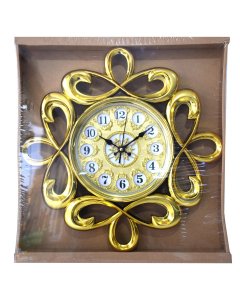 Buy Golden Flower Design Wall Clock online - cartco.pk