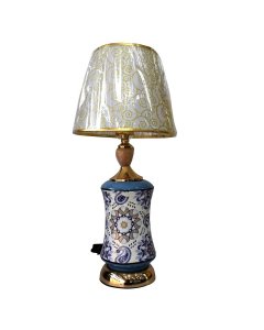 Buy Golden Steel Base With Floral Design Ceramic Body Table Lamp - cartco.pk 
