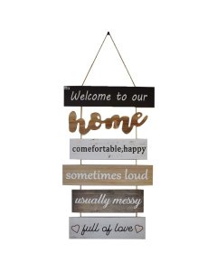 Hanging Wooden Welcome Home Greeting Décor - 1 Pcs