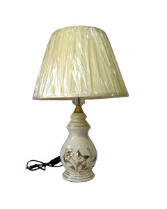 Buy Off-White Floral Print Ceramic Table Lamp - cartco.pk 