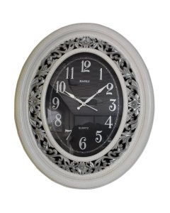 Buy Black/White Oval Shape Wall Clock - cartco.pk