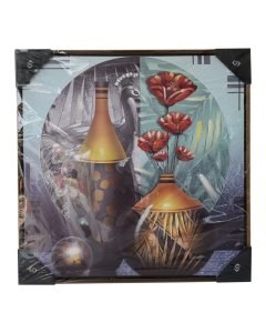 Vinyl Printed Painting Flower/Peacock Design