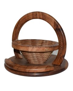 Buy Graceful Wooden Basket For Fruits/Dry Fruits online | Cartco.pk 