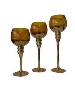 Buy Golden/yellow Wine Glass Decoration Pieces Set |Cartco.pk 