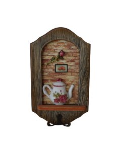 Buy Tea Pot Design Wall Hanging Wooden Key Holder - cartco.pk