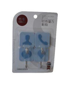 Buy 4-pcs Blue Strong Stainless Steel Adhesive Hook - cartco.pk 