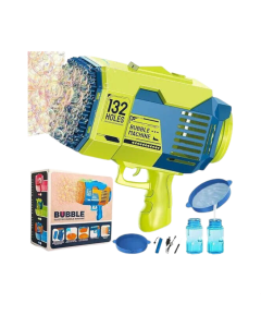 Automatic Bubble Machine Gun 132 Holes Racket Launcher For Kids 