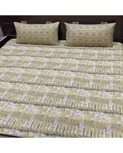 Printed Bedsheet Dull Gold - King Size Double Bed