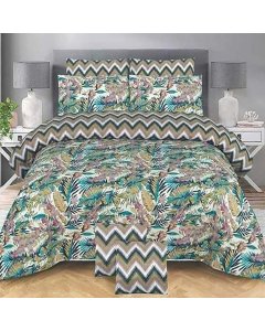 Buy Attractive Multicolor Leaves Design double size bed sheet | Cartco.pk