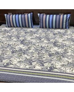 Buy Elegant White/blue double size Bed sheet online | Cartco.pk 