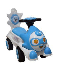 Cute Panda Baby Tolo Car - Babies Push and Go Tolocar with Music & Horn-Light Blue