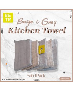 Buy Grey White-Gray Terry Cotton, Highly Absorbent Dish Cloth Set - cartco.pk 