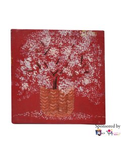 Buy Handmade Floral Canvas Oil Painting Red - cartco.pk