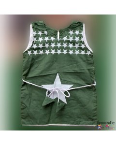 Pure Cotton Handmade Stitched Pakistan Independents Day Shirt For Small Female Kids