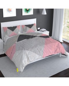 Buy Geometric Shapes Blush Pink Cotton King Duvet Cover | Cartco.pk 