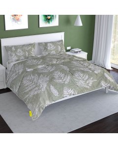 Buy decorative Green Leaf Cotton King Bed sheet duvet Cover | Cartco.pk 
