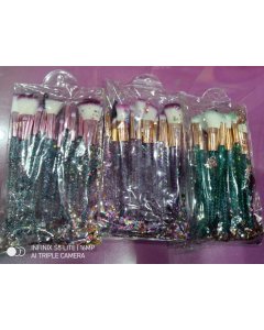 10Pcs Glittery Makeup Brushes Set 1 Pack