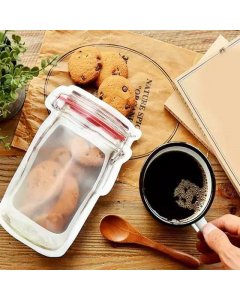 Buy Mason Jar Zipper Bag Reusable Airtight Seal Food Storage Bag - cartco.pk 