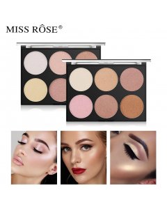 Miss Rose Highlighter Glow Kit 6 Shades Palette