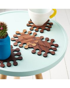 Buy 6 Pcs Puzzle Style Ply Wood Tea Cup Drinks Mug Coasters - Cartco.pk