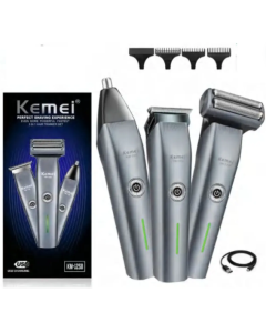 KM-1258 3 in 1 Grooming Kit with Shaver Trimmer & Nose Trimmer 