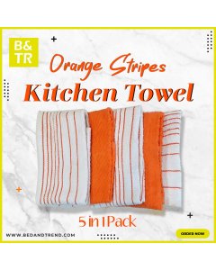 Buy Orange Terry Cotton, Highly Absorbent Dish Cloth Set - cartco.pk 