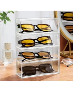 Acrylic Sunglass Holder Sunglass Storage Case 4 Drawers