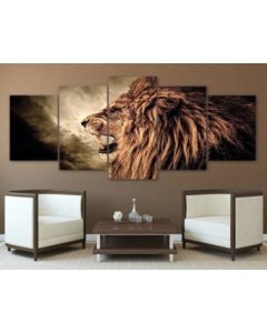 Roaring Lion Canvas Wall Art - Majestic Animal Home Decor