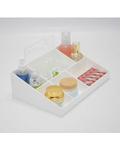 White Acrylic Makeup Organizer