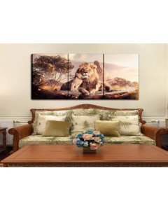 Animal Lion Large Size Framed Canvas Prints Wall Art