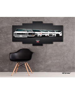 Stunning Nissan GTR 5-Piece Split Wall Art Mozter Home Decor 