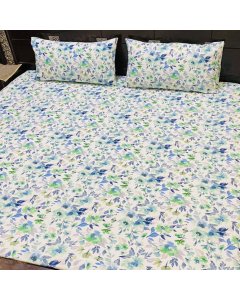 Buy Floral White Design double size Bed sheet Online | Cartco.pk 
