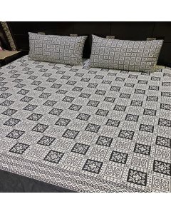 Buy Graceful Black checks design king size Bed sheet Online | Cartco.pk 