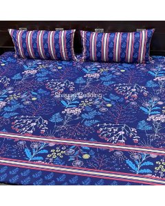 Buy graceful Printed Blue Double size bed sheet | Cartco.pk 